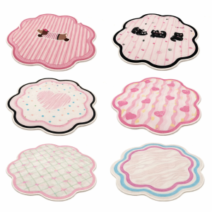 Tapis à boucles rondes VIKAMA Cartoon Bow pour chambre de fille, antidérapant, résistant à l'usure, décoration d'intérieur